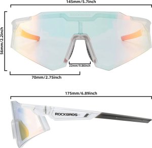 RockBros Okulary rowerowe Rockbros SP291 fotochromowe UV400 - białe 13