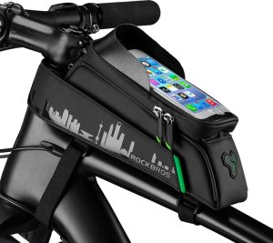 RockBros Sakwa rowerowa Rockbros 029-1BK na ramę z pokrowcem na telefon - czarna 1