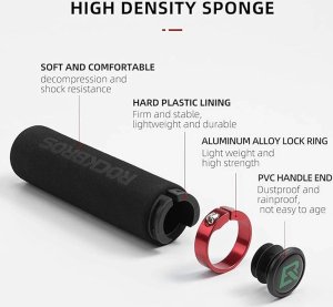 RockBros Uchwyty rowerowe Rockbros BT1001BKRD z gąbki na kierownicę - czarno-czerwone 3