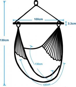 Hedo Huśtawka bawełniana z frędzlami wisząca do pokoju do ogrodu Premium - szara + zestaw montażowy 2