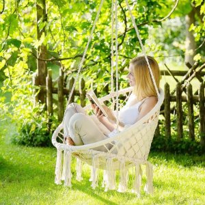 Hedo Huśtawka bocianie gniazdo do pokoju do ogrodu Premium - biała + zestaw montażowy 3