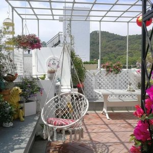 Hedo Huśtawka bocianie gniazdo do pokoju do ogrodu Premium - biała + zestaw montażowy 4