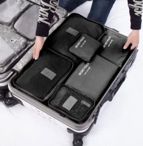 Hedo Zestaw organizerów podróżnych do walizki i szafy (6szt) - czarny 1