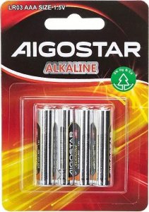 Aigostar  Bateria alkaliczna LR03 AAAV 1.5 4 szt. Bateria alkaliczna LR03 AAAV 1.5 4 szt. 1