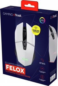 Mysz Trust TRUST myš GXT 110W FELOX Gaming Wireless Mouse, optická, USB, bílá 7