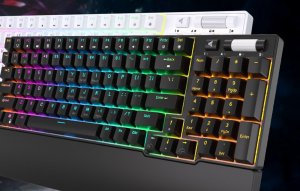 Klawiatura Royal Kludge Bezprzewodowa klawiatura mechaniczna Royal Kludge RK96 RGB, Red switch (czarna) 8