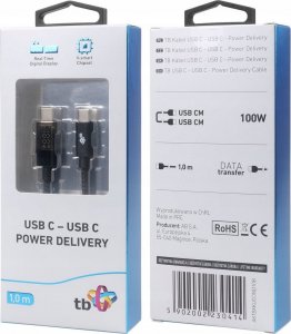 Kabel USB TB Kabel USB C - USB C 1m ze wskanikiem mocy ładowania LED (100 W) 1