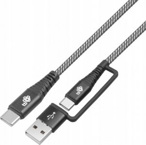 Kabel USB TB USB-A + USB-C - USB-C 1.2 m Czarny (AKTBXKUCTOA120B) 1