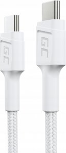 Kabel USB Green Cell Kabel GC PowerStream USB-C do USB-C 30 cm, PD 60W, QC 3.0, biały 1