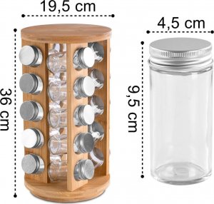 Stojak bambusowy na przyprawy ROTOR obrotowy 3