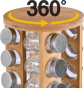 Stojak bambusowy na przyprawy ROTOR obrotowy 5