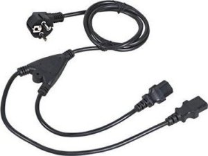 C-Tech C-TECH kabel síťový 220/230V napájecí, 1,8m, rozdvojka Y, VDE 1