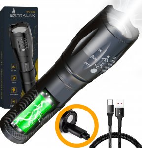 Latarka ExtraLink EXTRALINK FLASHLIGHT EFL-1031 ODIN 10W LED 400LM RECHARGEABLE BATTERY 8