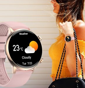 Smartwatch Rubicon RNCF09 + biały pasek Różowy  (RNCF09) 6