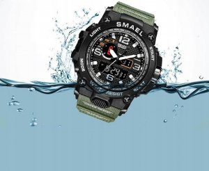 Zegarek sportowy SMAEL ZEGAREK MĘSKI WOJSKOWY MILITARNY SPORTOWY WODOODPORNY DATA ALARM + PUDEŁKO 11