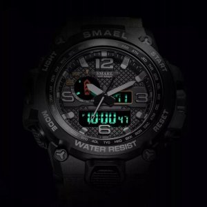 Zegarek sportowy SMAEL ZEGAREK MĘSKI WOJSKOWY MILITARNY SPORTOWY WODOODPORNY DATA ALARM + PUDEŁKO 5