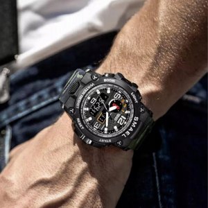 Zegarek sportowy SMAEL ZEGAREK MĘSKI WOJSKOWY MILITARNY SPORTOWY WODOODPORNY DATA ALARM + PUDEŁKO 10