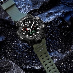 Zegarek sportowy SMAEL ZEGAREK MĘSKI WOJSKOWY MILITARNY SPORTOWY WODOODPORNY DATA ALARM + PUDEŁKO 6