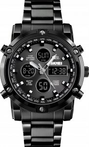 Zegarek sportowy Skmei ZEGAREK MĘSKI SPORTOWY MODNY STOPER DATOWNIK ALARM LED + PUDEŁKO 1