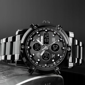 Zegarek sportowy Skmei ZEGAREK MĘSKI SPORTOWY MODNY STOPER DATOWNIK ALARM LED + PUDEŁKO 8