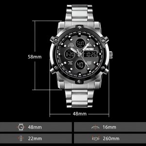 Zegarek sportowy Skmei ZEGAREK MĘSKI SPORTOWY MODNY STOPER DATOWNIK ALARM LED + PUDEŁKO 10