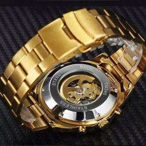 Zegarek WINNER ZEGAREK MECHANICZNY MĘSKI AUTOMATYCZNY STALOWY LUKSUSOWY WINNER + PUDEŁKO NA PREZENT 5