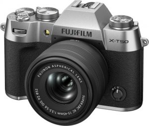 Lustrzanka Fujifilm Sisteminis fotoaparatas FUJIFILM X-T50/XC15-45mmF3.5-5.6 OIS PZ Silver (Sidabrinis) 1