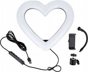 Lampa pierścieniowa OEM Lampa LED Ring / Heart Stream RGB pierścieniowa 10 cali FULL COLOR z uchwytem na telefon + statyw JM26-10 7