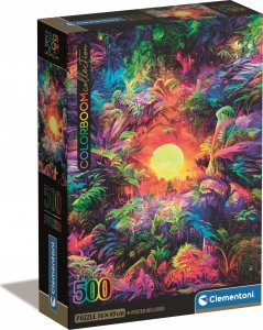 Clementoni Puzzle 500 elementów Compact Psychedelic Jungle Sunrise 1