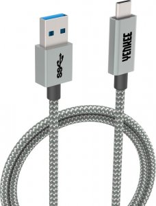 Kabel USB Yenkee USB-A - USB-C 1 m Srebrny (YCU 331GY) 3