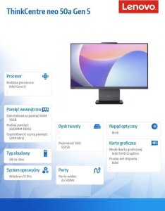 Komputer Lenovo ThinkCentre Neo 50a Core i5-13420H, 16 GB, 512 GB SSD Windows 11 Pro 10