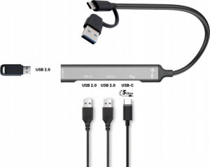 HUB USB I-TEC Hub USB-C/USB-A Metal 1x USB 3.0 + 3x USB 2.0 4