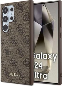Guess Guess 4G Metal Gold Logo - Etui Samsung Galaxy S24 Ultra (brązowy) 1