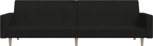 vidaXL Rozkładana kanapa 2-osobowa, czarna, tapicerowana tkaniną 5
