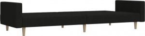 vidaXL Rozkładana kanapa 2-osobowa, czarna, tapicerowana tkaniną 6