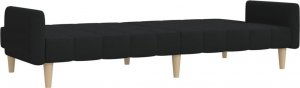 vidaXL Rozkładana kanapa 2-osobowa, czarna, tapicerowana tkaniną 5