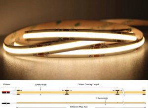 Taśma LED MW Lighting TAŚMA LED LED-COB-24V/12W-WW/5M - 3000&nbsp;K MW Lighting 1