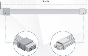 AsiaHorse Przedłużacz do zasilacza w oplocie 12VHPWR 12+4 PIN Biały AsiaHorse 16 AWG 6