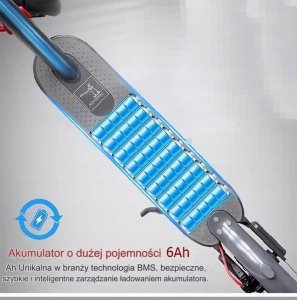 Hulajnoga elektryczna Escooter HULAJNOGA ELEKTRYCZNA IP54 LED 3 TRYBY 500W 125KG 25KM/H 6AH 4