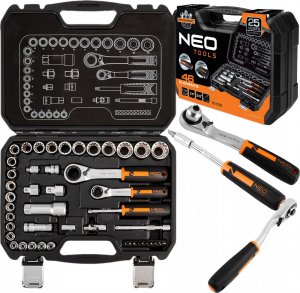 Neo Zestaw nasadek przelotowych 1/4" + 3/8", 46 szt. 14
