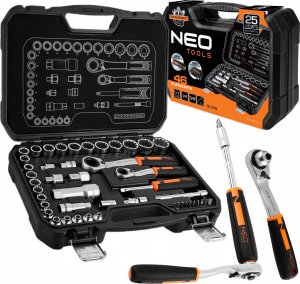 Neo Zestaw nasadek przelotowych 1/4" + 3/8", 46 szt. 16