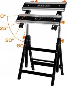 Neo Stół warsztatowy regulowany, aluminiowy 60 x 58 x 77-107 cm 4