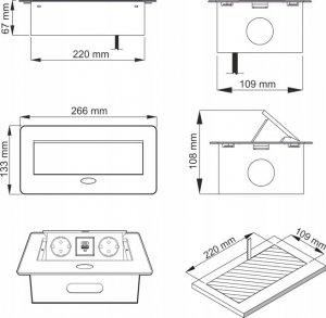 Listwa zasilająca Design Light 2 gniazda + USB A + USB C 3 m Czarny 6