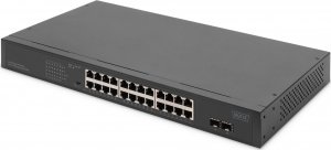 Switch Digitus Digitus 24-portowy przełącznik sieciowy Gigabit, 19-calowy, niezarządzalny, 2 porty Uplink, SFP 1