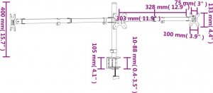 vidaXL Uchwyt biurkowy na 3 monitory 13" - 27" (358003) 7