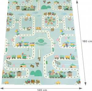 Happy Kiddo Mata piankowa składana dwustronna duża edukacyjna dla dzieci XPE 120x180 cm 3