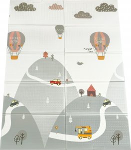 Happy Kiddo Mata piankowa składana dwustronna duża edukacyjna dla dzieci XPE 120x180 cm 6