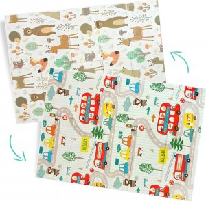 Happy Kiddo Mata piankowa składana dwustronna duża edukacyjna dla dzieci XPE 120x180 cm 5