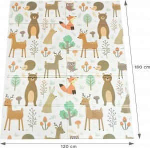 Happy Kiddo Mata piankowa składana dwustronna duża edukacyjna dla dzieci XPE 120x180 cm 6