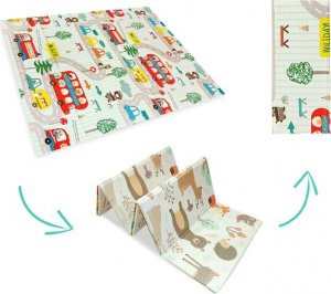 Happy Kiddo Mata piankowa składana dwustronna duża edukacyjna dla dzieci XPE 120x180 cm 7